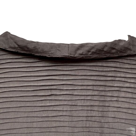 EILEEN FISHER 100% Silk Jacket Size Medium Brown Open Front Womens Evening - Picture 11 of 11